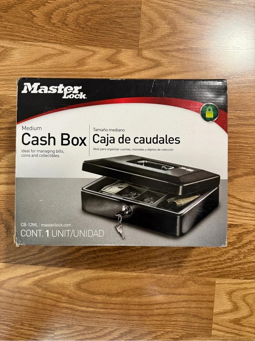 Black Steel Cash Box with Key Lock